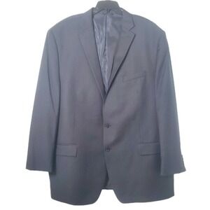 Ralph Lauren Blue Label Mens 52L Charcoal Gray Pinstripe Wool Suit Jacket Blazer